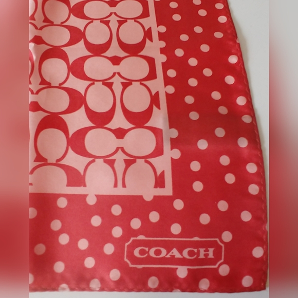 Coach Accessories - Coach Rust and Pink Patterned Scarf